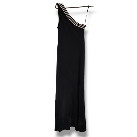 VTG Lauren Ralph Lauren Classic 100% Silk One Shoulder Maxi Dress Sz 8 Old Money - Picture 3 of 9